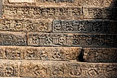 The great Chola temples of Tamil Nadu - The Airavatesvara temple of Darasuram. Detail of the stairway of the  N-W corner of the prakara-wall. 